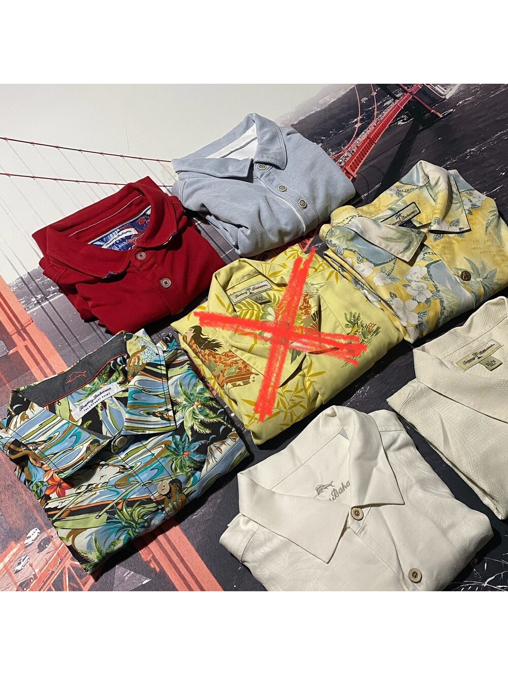 Lot of 6 Tommy Bahama Shirts L & XL Hawaiian Tropical Floral Button Silk Beach
